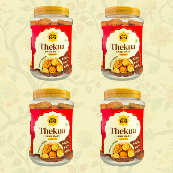 Jaggery & Wheat Thekua Family Pack – 4 x 450g | No Maida, No Preservatives, No Sugar