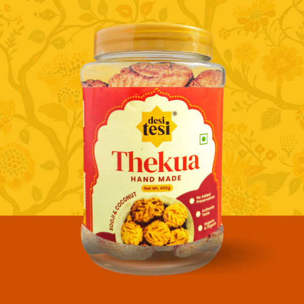 Sooji Coconut Thekua with Desi Ghee | 450g Pack  – Traditional Bihari Snack