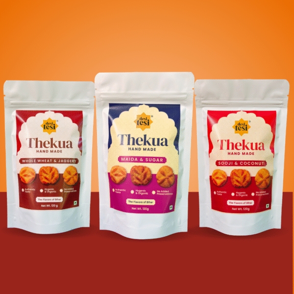 Desi Tesi Thekua Sample Pack – Handmade Bihari Cookies | Wheat, Jaggery, Sooji, Coconut | No Preservatives | Ghar Jaisa Taste