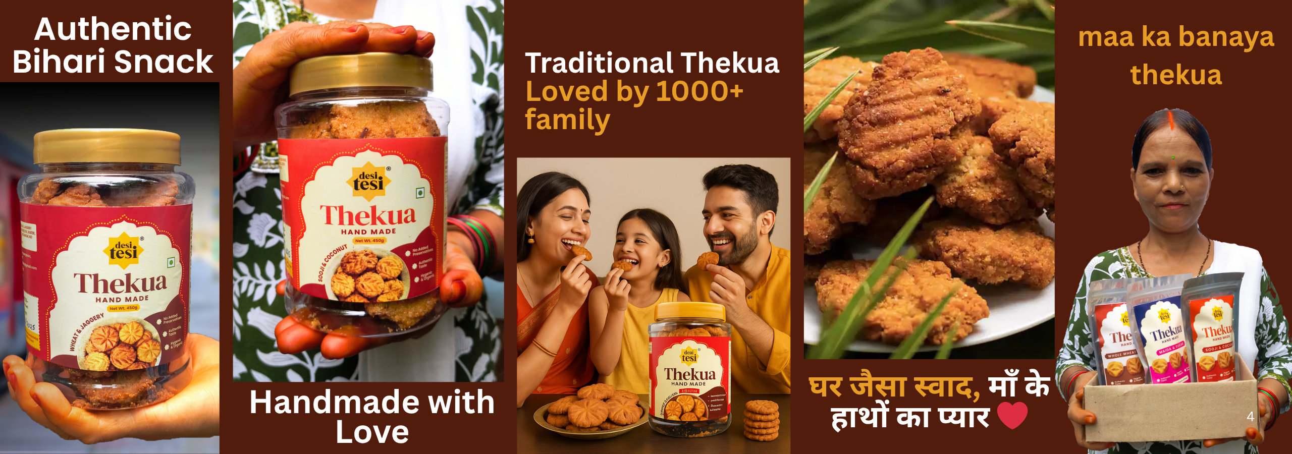 Freshly made in small batches crispy, sweet, and full of love Made by moms using traditional Bihari recipe 100% preservative-free Delivered fresh in 5–7 days