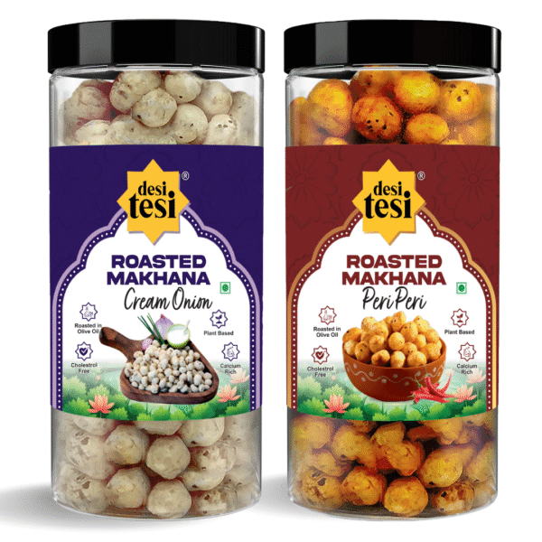 Roasted Makhana Combo – Peri Peri & Cream & Onion | Premium Crunchy Fox Nuts