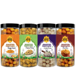 Roasted Makhana Variety Pack (Pack of 4) | Peri Peri, Cream & Onion, Pudina Party & Tangy Cheese | Healthy & Guilt-Free Snack