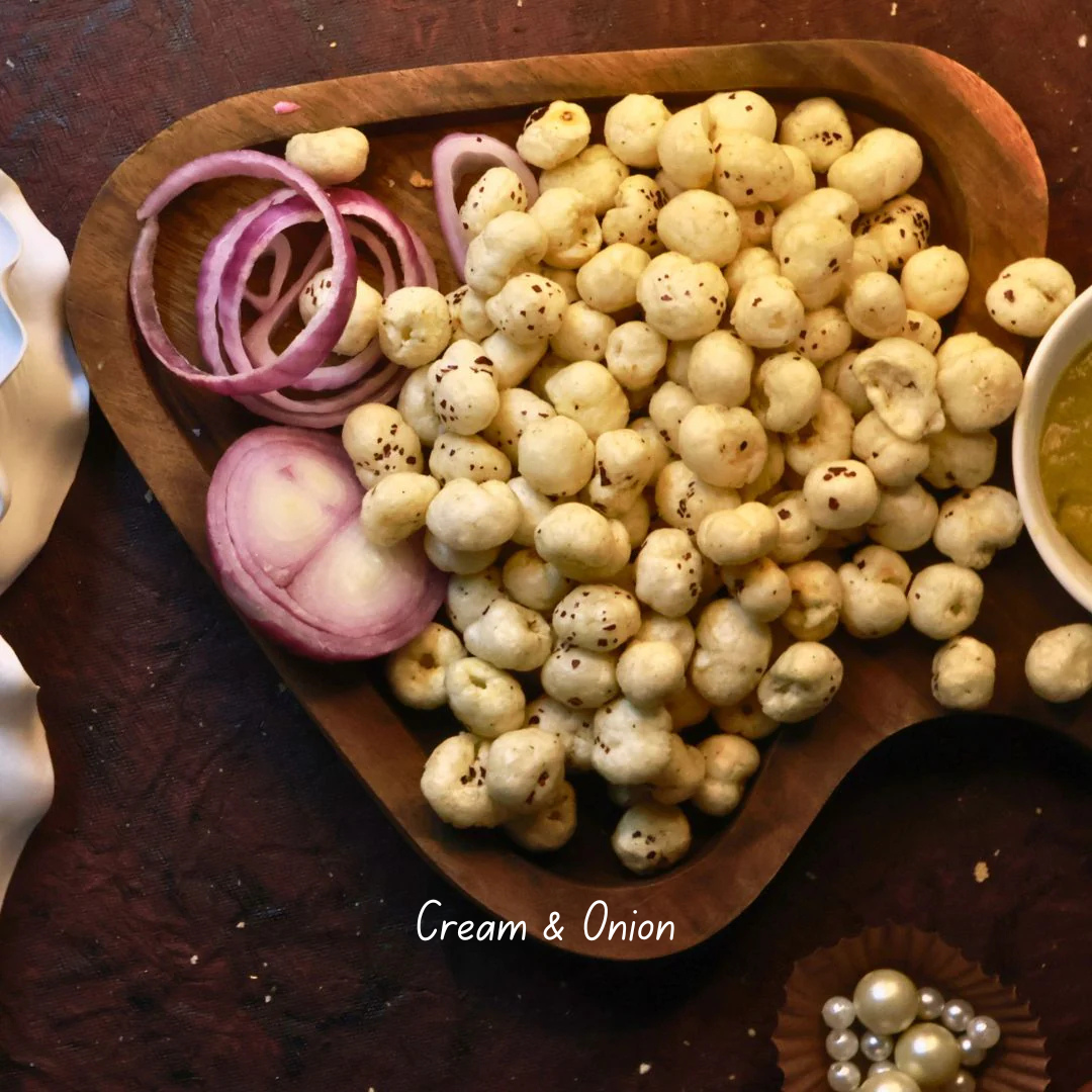 2 Roasted Makhana Combo – Peri Peri & Cream & Onion | Premium Crunchy Fox Nuts - Image 2