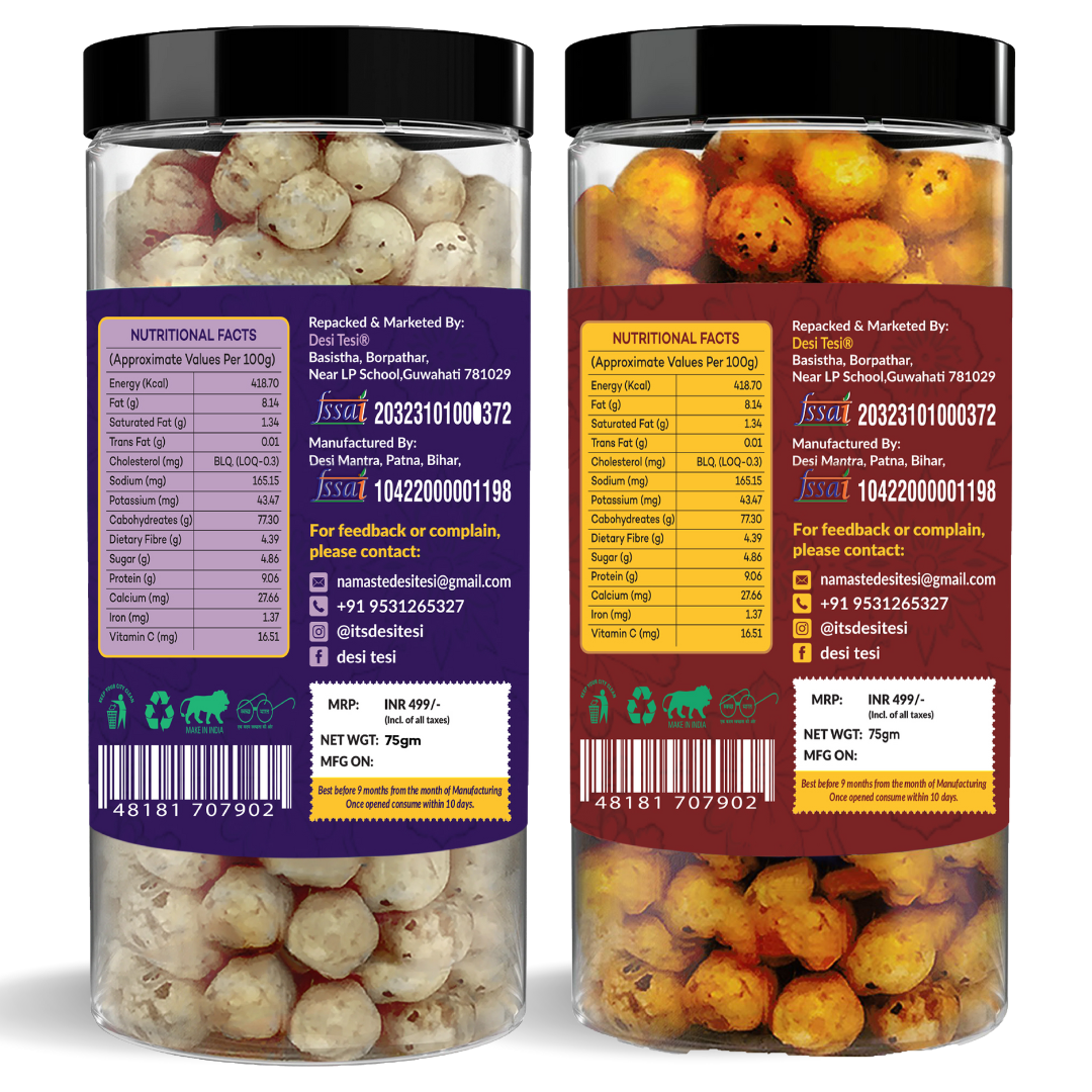 5 Roasted Makhana Combo – Peri Peri & Cream & Onion | Premium Crunchy Fox Nuts - Image 5